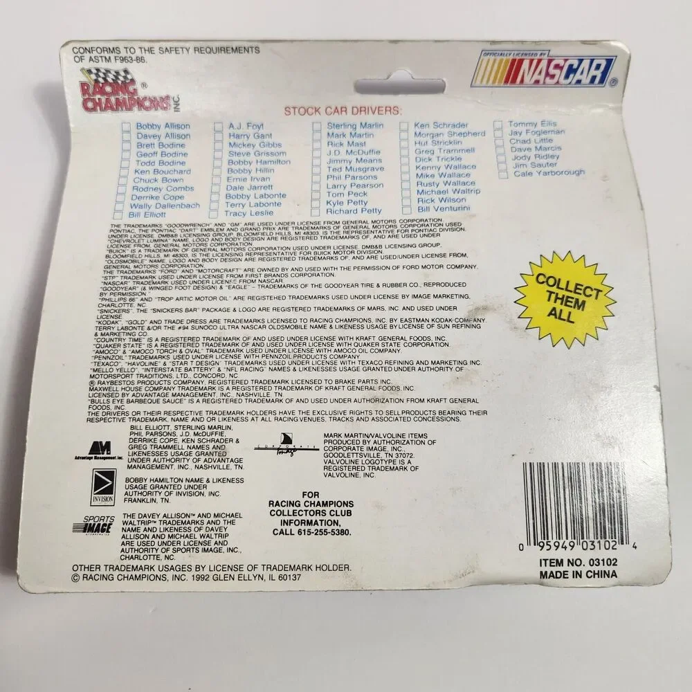 Vtg  1992 Racing Team Transporter  #28 Davey Allison W Mini Stock Car